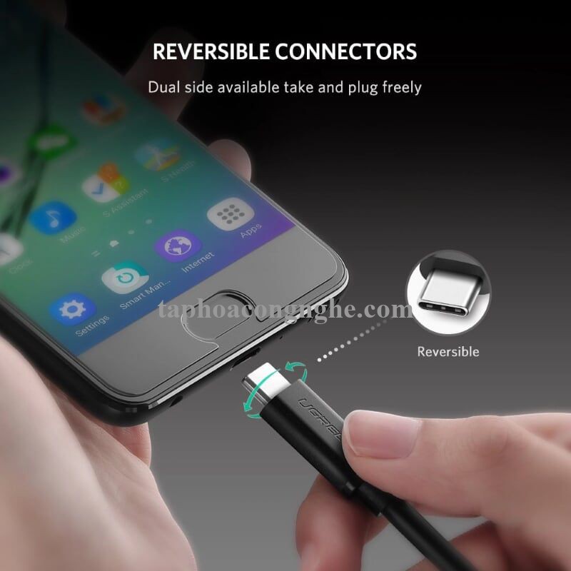 Ugreen 50996 0.5M màu đen Dây USB 2 đầu Type C US286 30050996